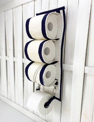 Rivelami | accessori bagno porta rotolo realizzato con vele riciclate
