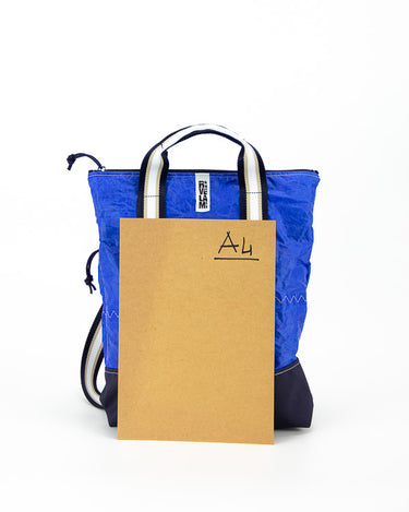 zaino piccolo in tessuto tecnico vela, colore blu