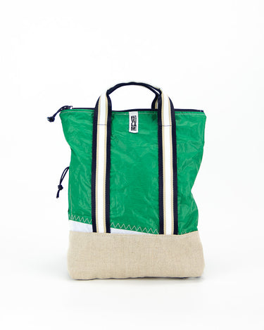 Zaino piccolo in tessuto tecnico vela, colore verde, Rivelami