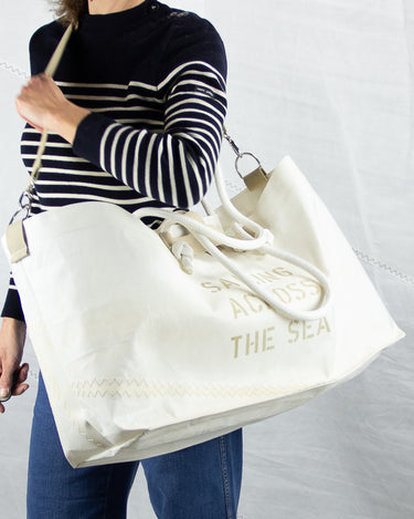 Rivelami maxy bag Amerigo in vela riciclata con manici in corda