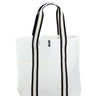 borsa shopper in vela bianca con manici rigati stile riviera
