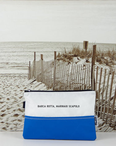 pochette barca rotta, marinaio scapolo. Rivelami vele riciclate