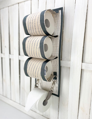 Rivelami | accessori bagno porta rotolo realizzato con vele riciclate